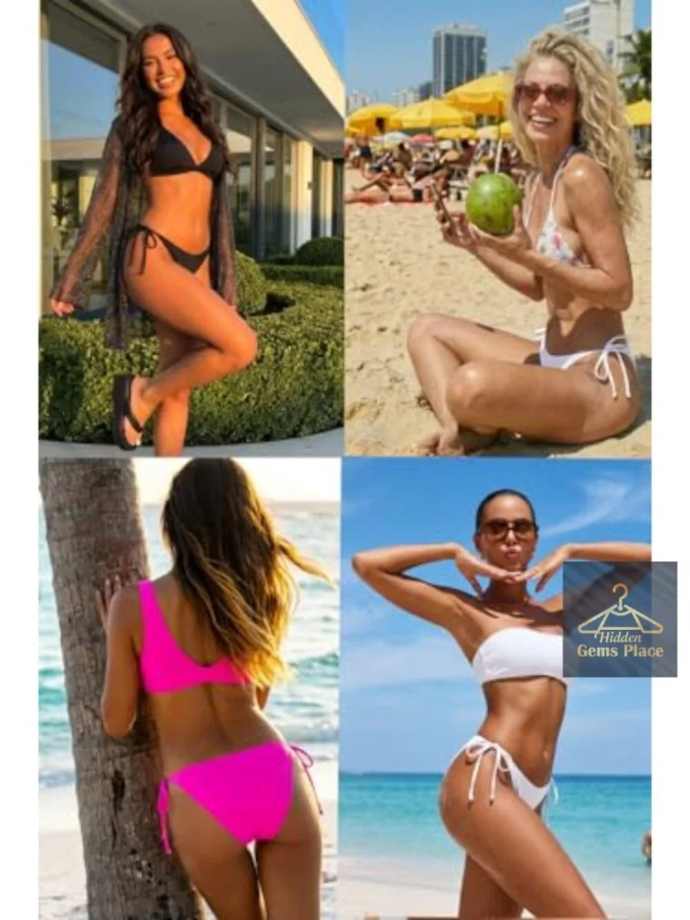 Women's Side Tie Bikini Bottom Moderate Coverage Adjustable Swim Bottom